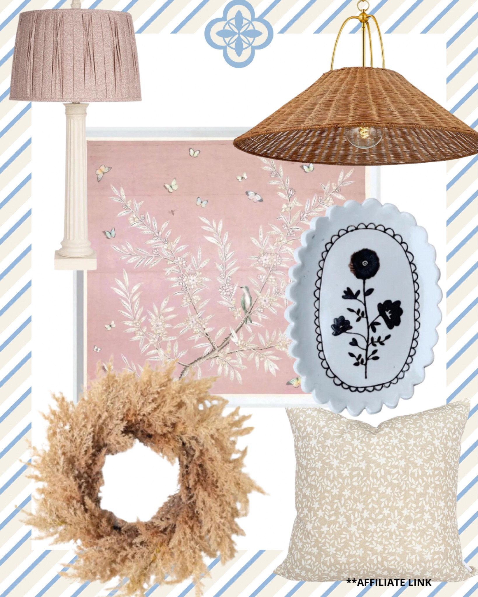 Natural rattan, blush pinks, soft chinoiserie and the most beautiful marble lamp with blush paisley shade, this pallet has a little bit of something for everyone.  

#LTKSaleAlert #LTKHome #LTKKids
