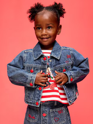 Old Navy x Disney Minnie Mouse Cropped Trucker Jean Jacket for Toddler Girls | Old Navy (US)