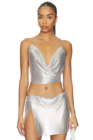 FAE Aura Glomesh Top in Silver | REVOLVE | Revolve Clothing (Global)