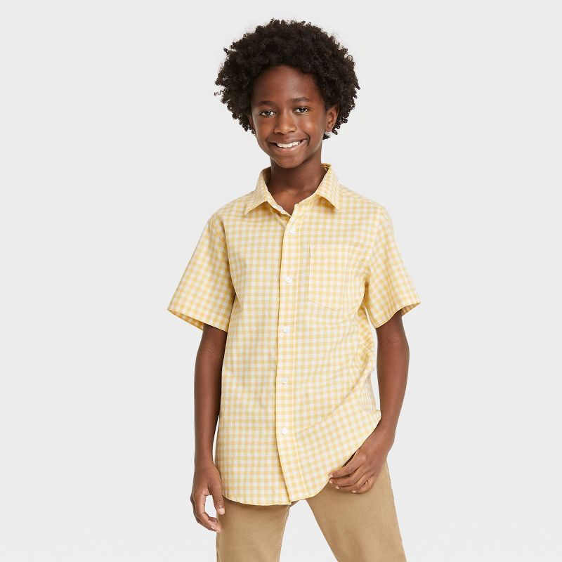 Boys' Woven Button-Down Short Sleeve Shirt - Cat & Jack™ | Target