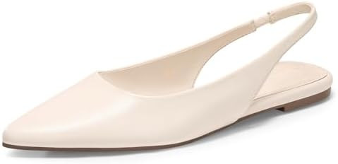 Coutgo Womens Slingback Flats Pointed Closed Toe Ballet Flats Comfortable Slip On Work Dress Shoe... | Amazon (US)