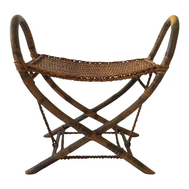 1930s Tribal Bamboo Bench | Chairish