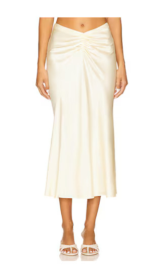 Elinor Midi Skirt in Butter Yellow | Revolve Clothing (Global)