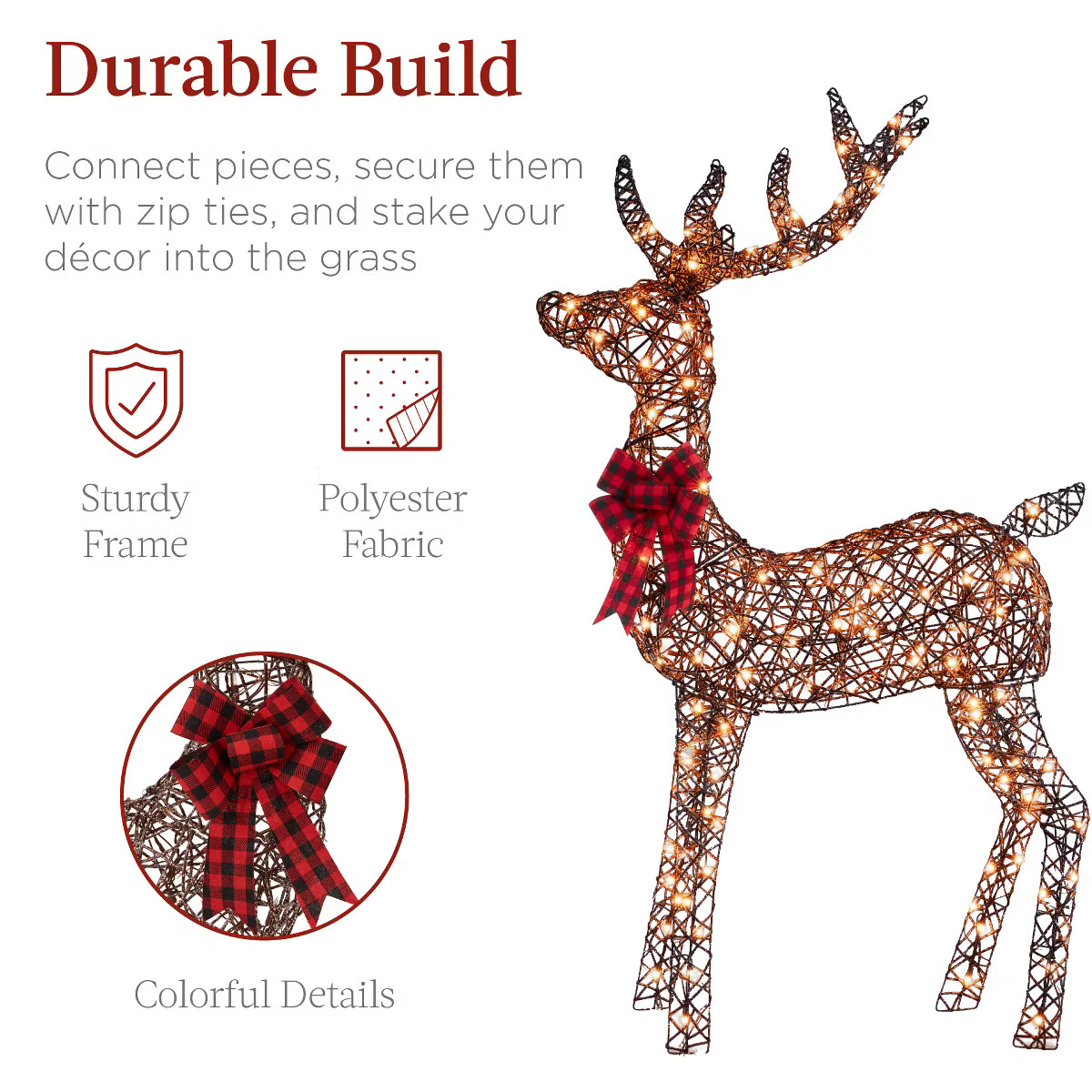 Best Choice Products 3-Piece Lighted Christmas Deer Set Outdoor Yard Decoration w/ 360 LED Lights... | Target