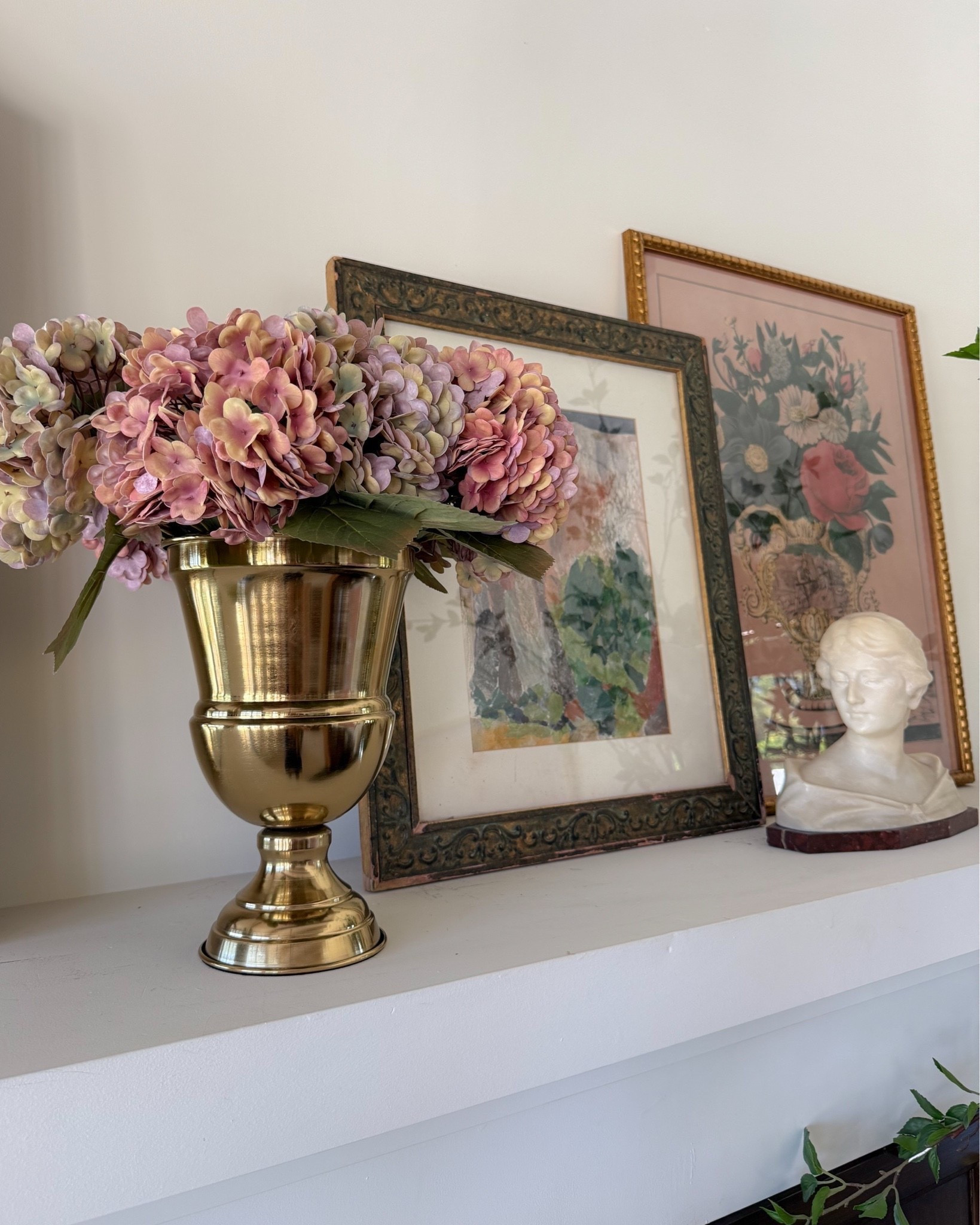 My favorite fall faux hydrangea from Amazon! And the vase is from Amazon as well! This is the pink & purple and I used 8 stems total. Artwork & bust are vintage!

#LTKHome #LTKSaleAlert #LTKSeasonal