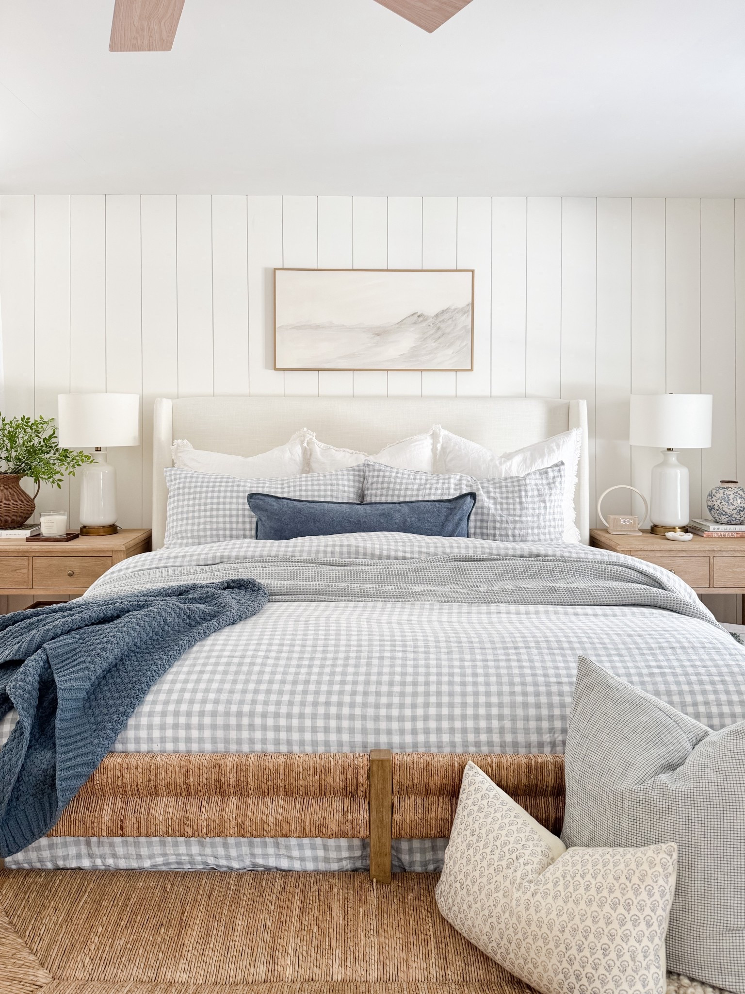 Layered coastal bedroom! This bedroom is all about relaxed layers, soft blues, and classic coastal patterns that make the space feel serene. 

#LTKHome
