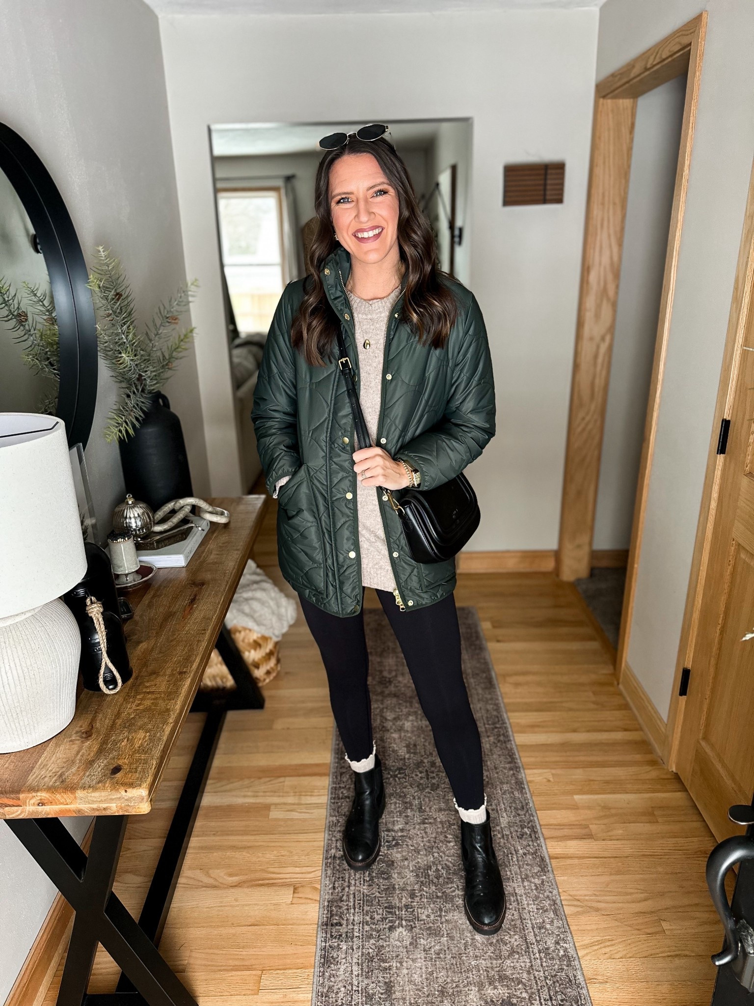 Small jacket
Medium sweater 
Small leggings 