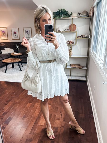 I am obsessed with this Amazon dress! I wore it on vacation, but it’s lovely for summer too! Fit is true to size. It comes with a rope belt, but I subbed in a fun Amazon one. 

White dress, eyelet dress, summer dress, sleeves, long sleeve dress, spring dress 

#LTKover40 #LTKfindsunder100 #LTKSeasonal