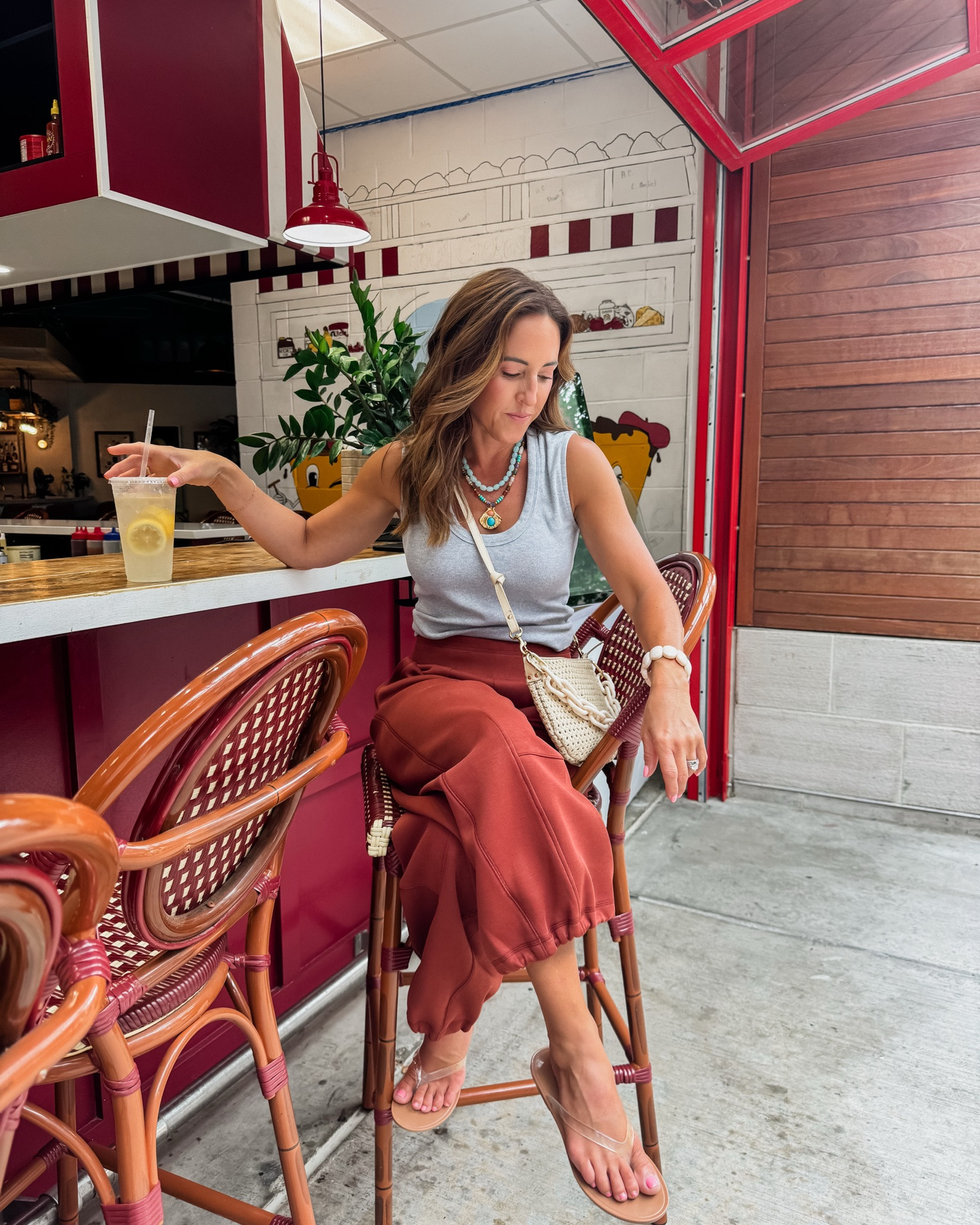 Easy Saturday style. Farmers market & breakfast 
💥20% off Anthropologie- twopeas20
XS joggers. Could do XXS. Size down 
XS tank
Aqua necklace - twopeasinablog20
She’ll necklace / twopeas20

#LTKootd #LTKmomlife #LTKSeasonal