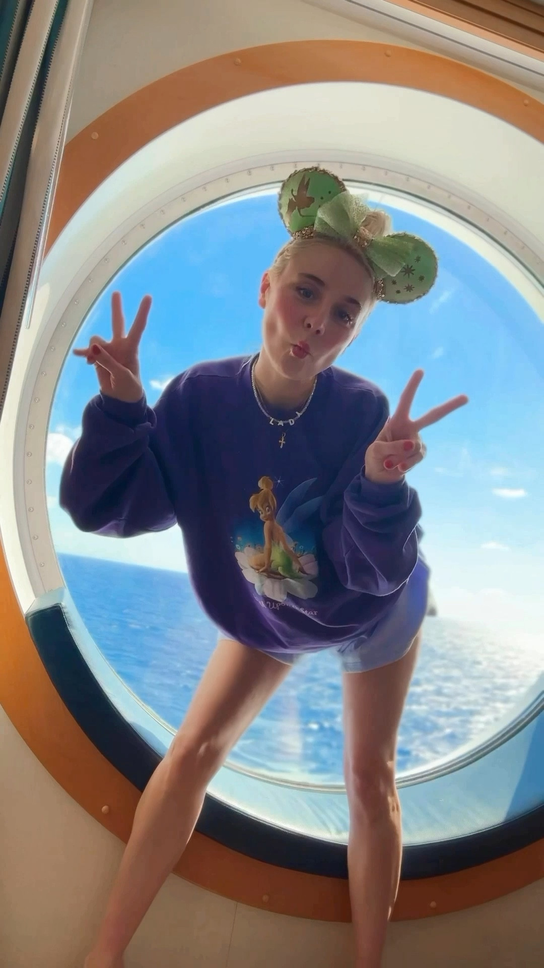 Tinkerbell Cosplay (but make it comfy) 
• I had these ears made years ago and haven’t worn them to the Parks in a while so I thought it would be fun to wear on the cruise for one of the afternoons with my matching vintage Tinker Bell sweatshirt. What do you think of the look? 🧚

#LTKTravel #LTKStyleTip