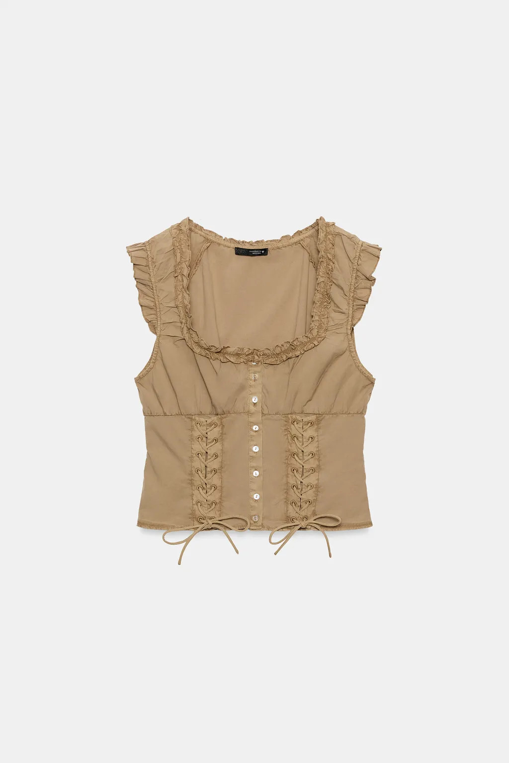 WASHED EFFECT POPLIN TOP | Zara US