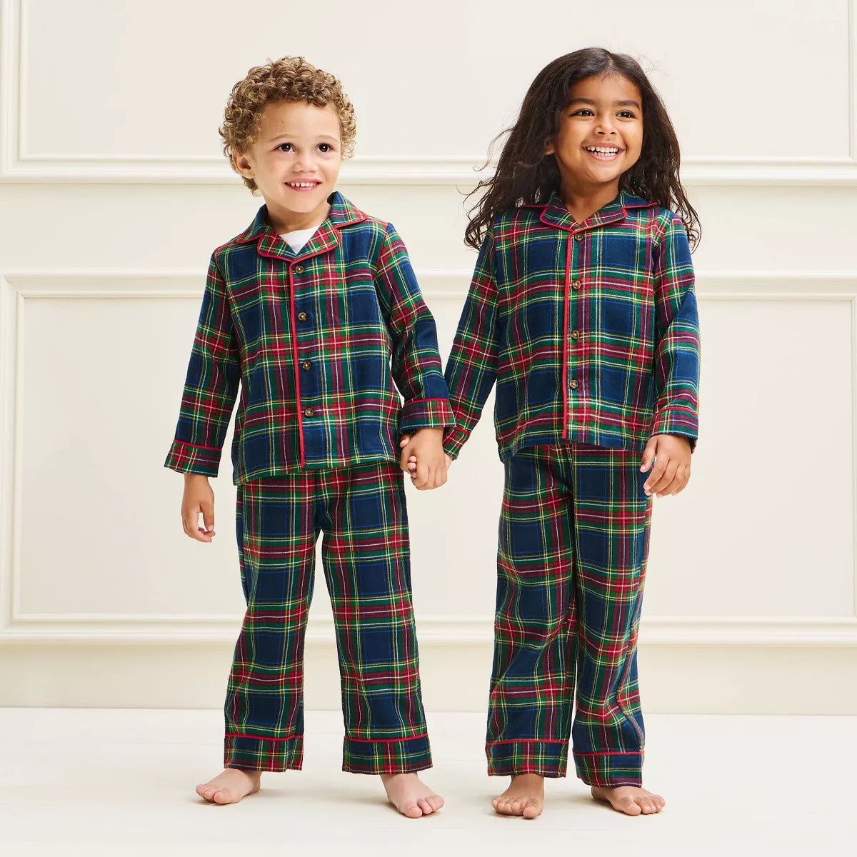 Toddler Holiday Plaid Flannel Matching Family Pajama Set - Wondershop™​​​​​​​ Navy 12M | Target