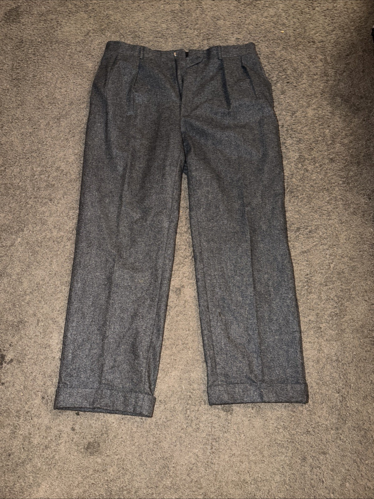Vintage Ralph Lauren Cashmere Wool Dress Pants 36 Gray Pleated Cuffed Italy | eBay US