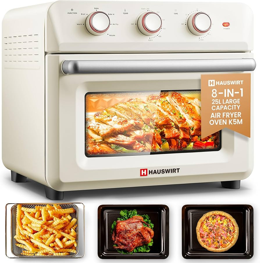 Hauswirt K5M Air Fryer Toaster Oven Combo, Retro XL Large Oven 3-4People, Air Fryer Oven with Rot... | Amazon (US)