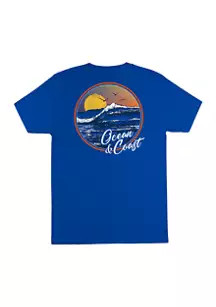 Short Sleeve Vivid Blue Ocean Graphic T-Shirt | Belk