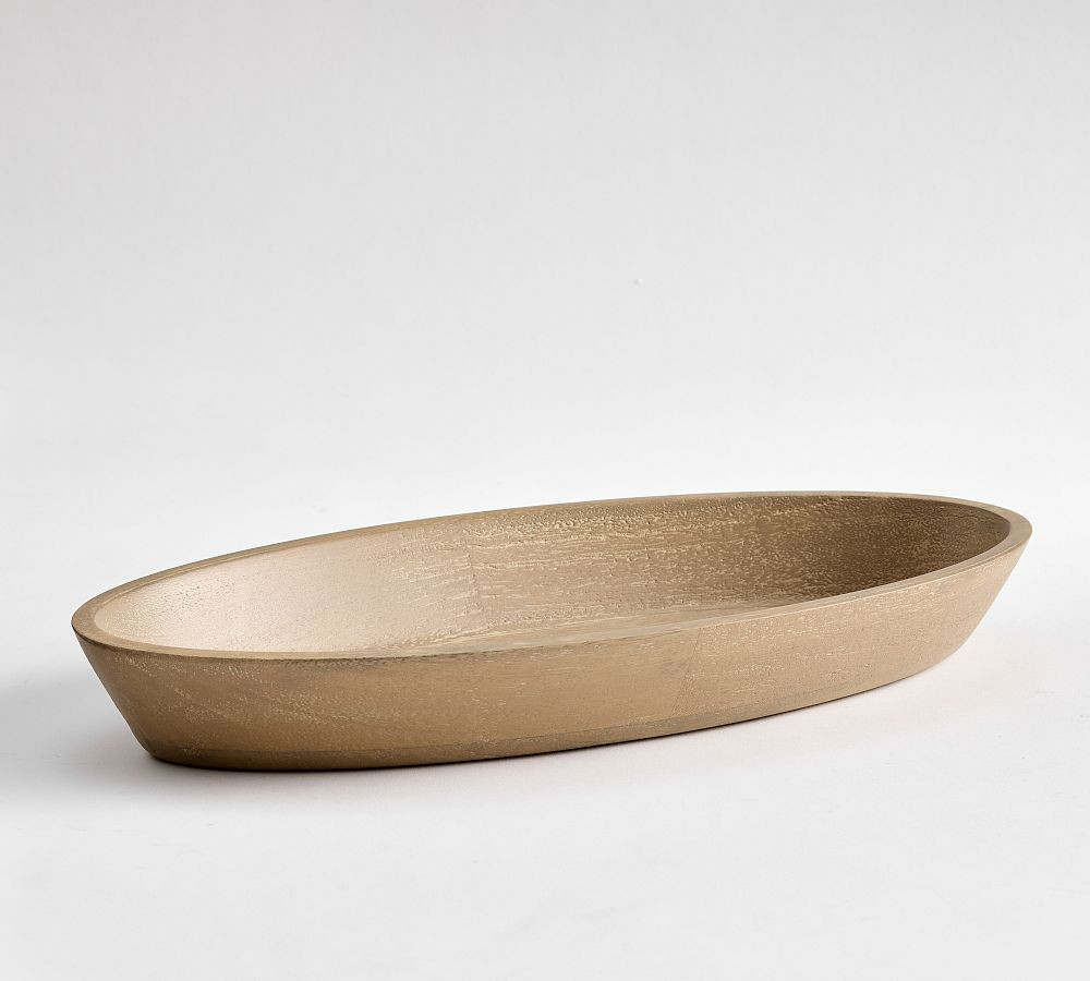 Sierra Wood Low Oval Bowl | Pottery Barn (US)
