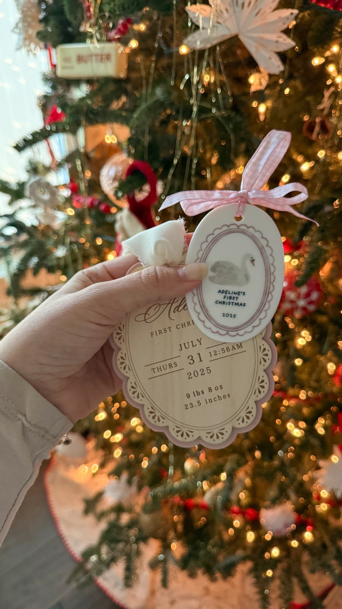 first christmas ornaments 🎀🌲🤍
