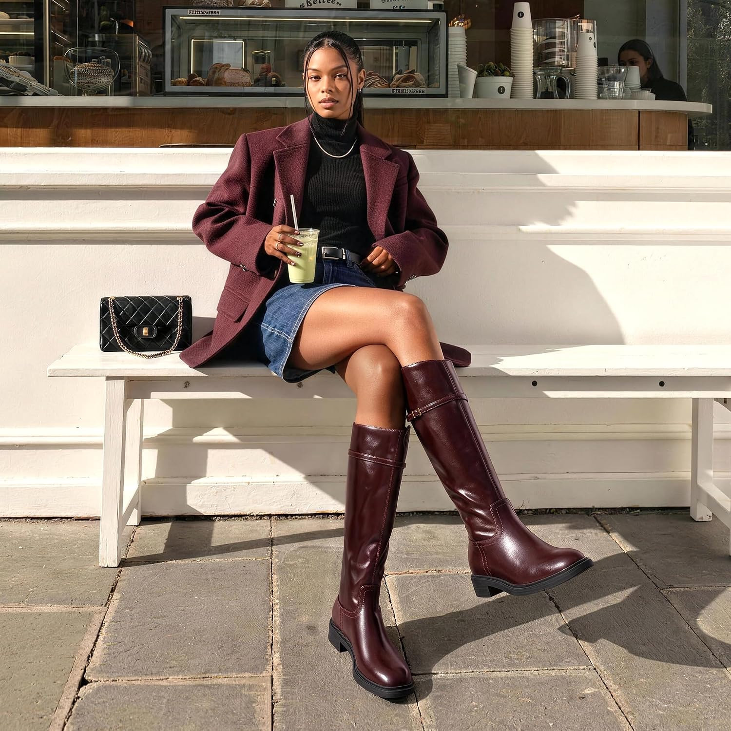 DREAM PAIRS Knee-High Buckle Strap Riding Boots | Amazon (US)