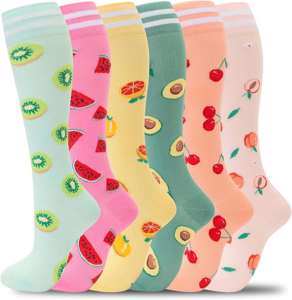 fenglaoda Compression Socks for Women Men Support Circulation 6 Pairs Socks For Nurse, Travel, Fl... | Amazon (US)