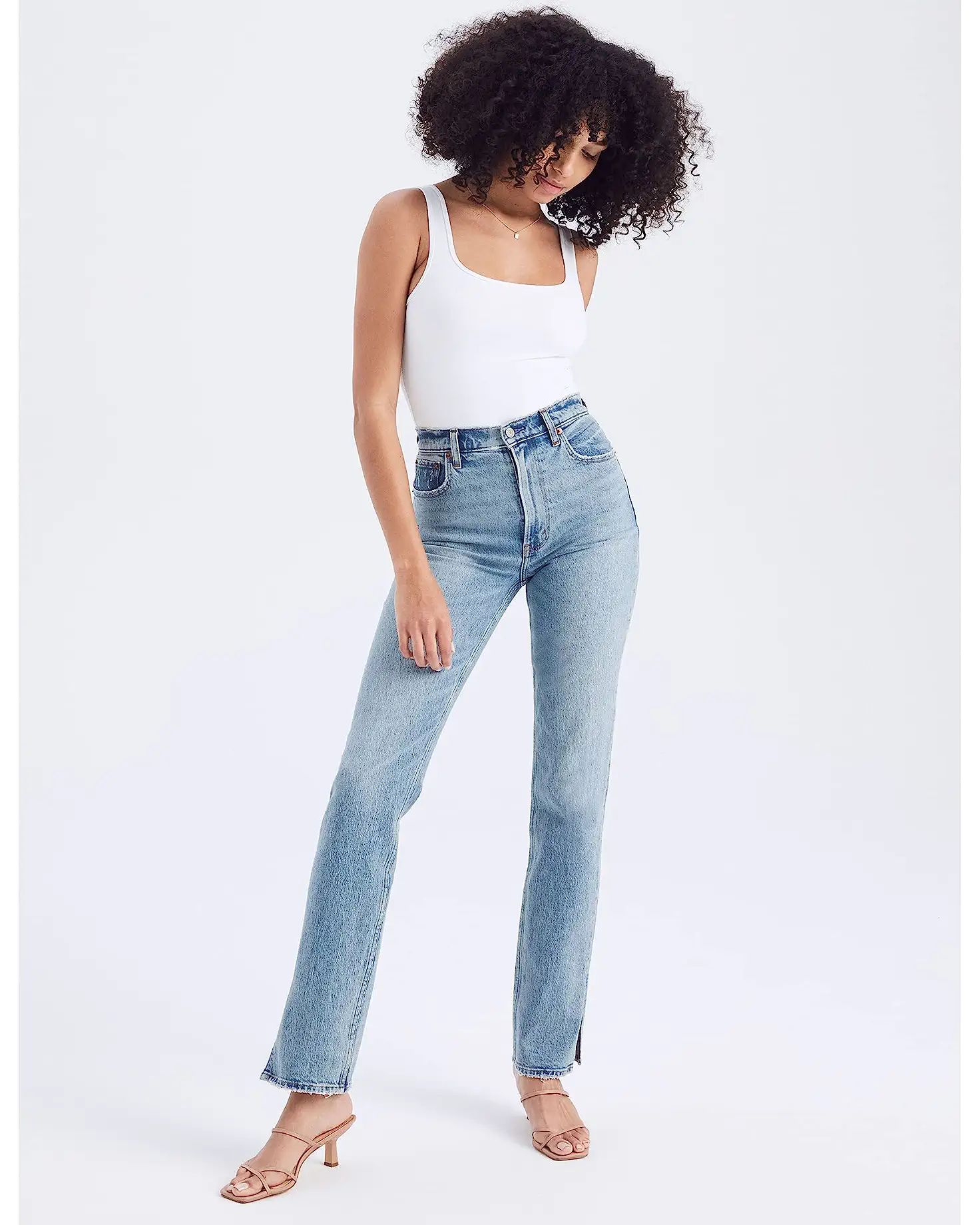 90s Ultra High Rise Straight Vent Hem Jeans | Zappos