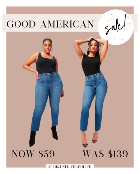 Good American sale jeans - straight leg jeans - curvy jeans 

#LTKstyletip #LTKcurves #LTKsalealert