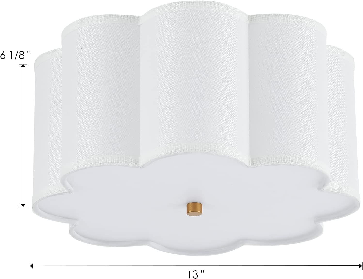 MhyTogn Semi Flush Mount Ceiling Light Fixture, Modern Close to Ceiling Lamp with Cream White Fab... | Amazon (US)