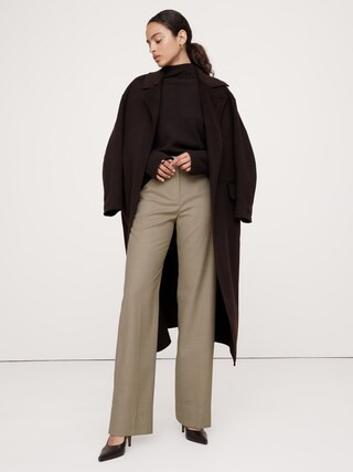 High-Rise Modern Straight Herringbone Pant | Banana Republic (CA)