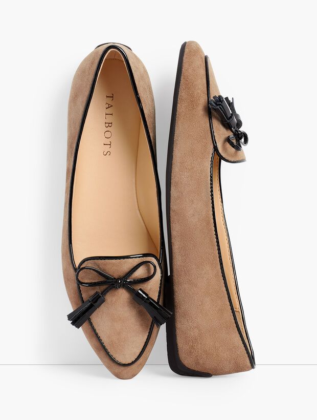 Francesca Tassel Tie Driving Moccasins - Suede | Talbots