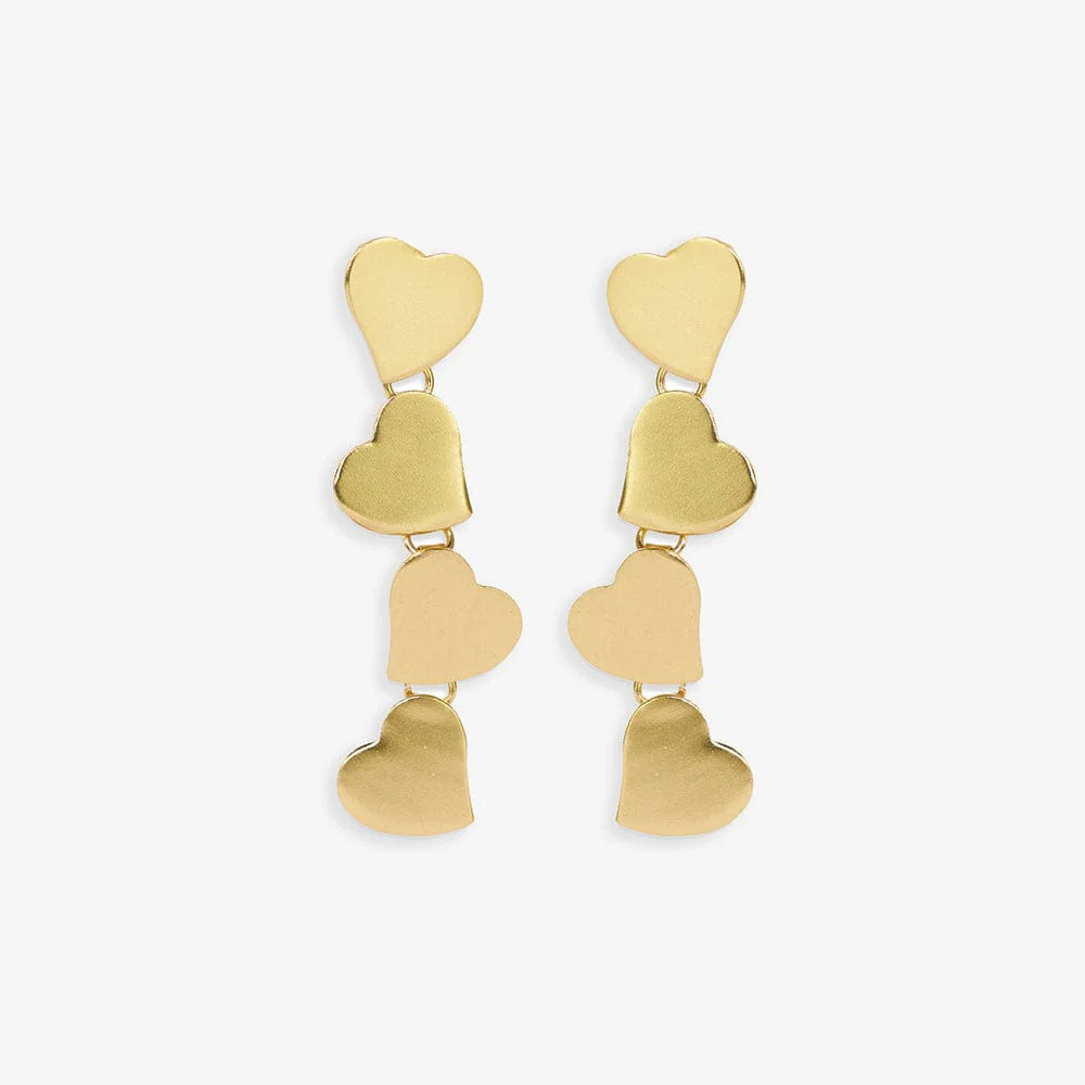 Juliet Falling Hearts Earrings Brass | INK+ALLOY