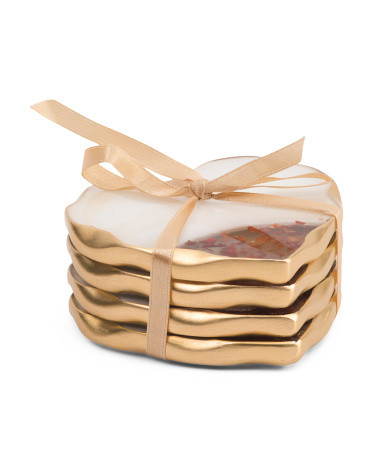 4Pk Petal Heart Coasters | TJ Maxx