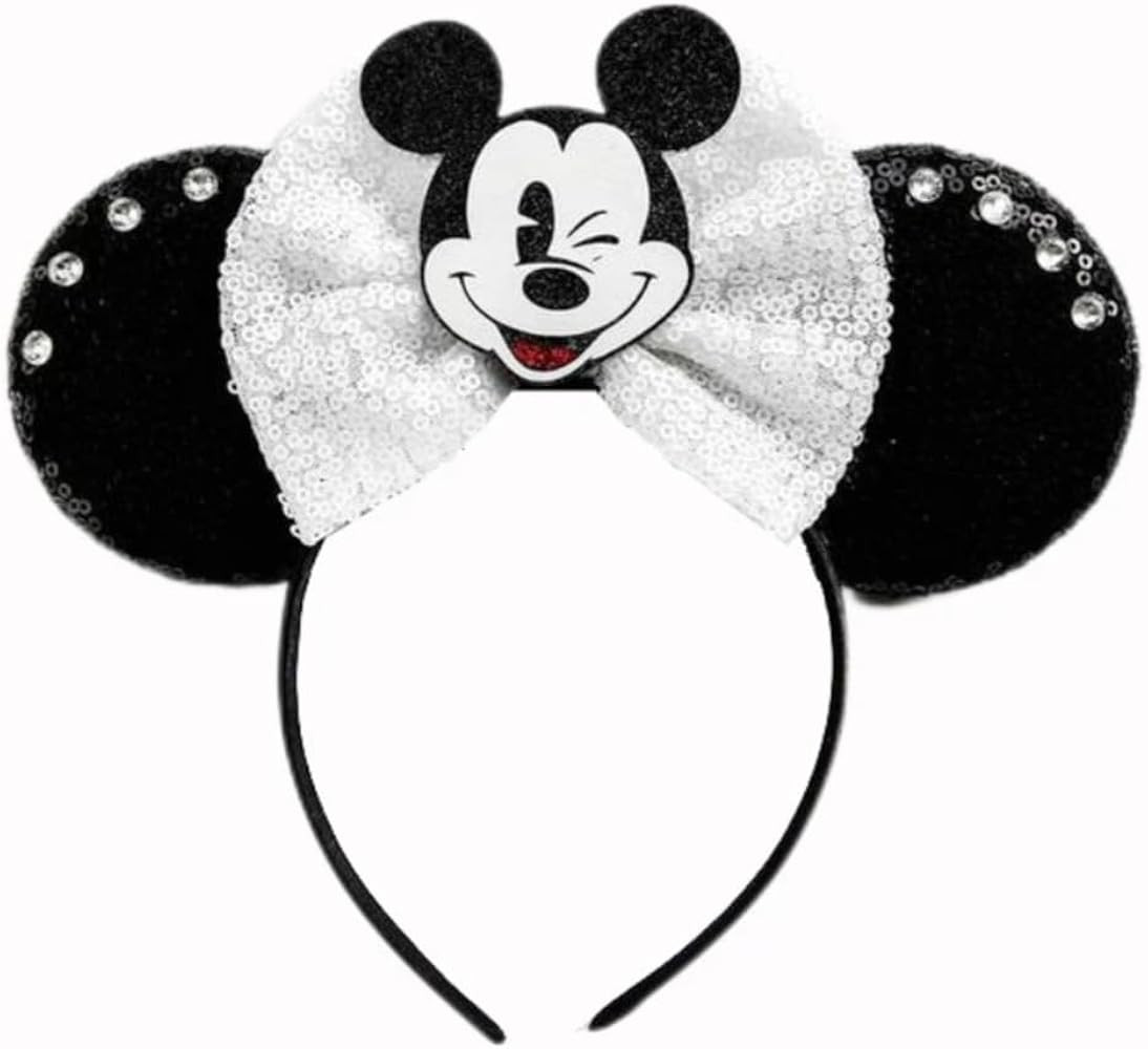 Princess Minnie Ears,Pick your color, Flower Minnie Ears, Floral minnie ears, Purple Sparkle Mous... | Amazon (US)