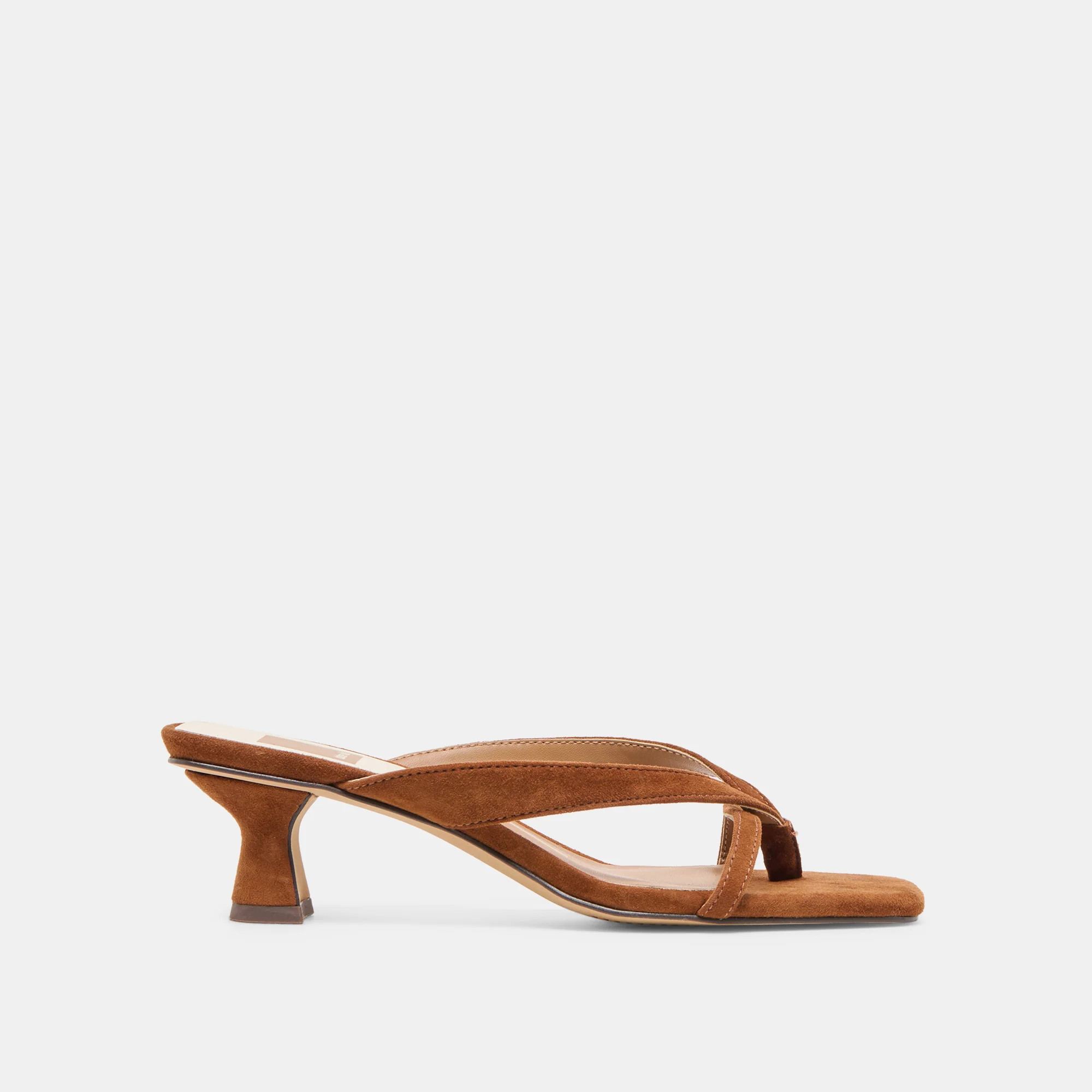 Brevel Heels Dk Brown Suede | DolceVita.com