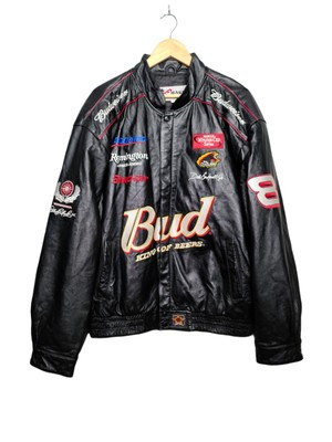 Nascar Dale Earnhardt Jr Leather Jacket Bud King Of Beers Size 2XL Jeff Hamilton  | eBay | eBay US