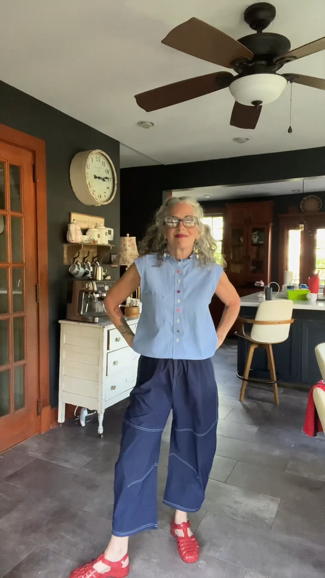 OOTD 6/19/2026. Having so much fun up cycling men’s shirts!  Daily ootd for me a 64 yr old mom of 4, Gigi to 6 beauties and p/t caregiver to my mom with dementia❤️

#LTKdayinmylife #LTKgrwm #LTKootd