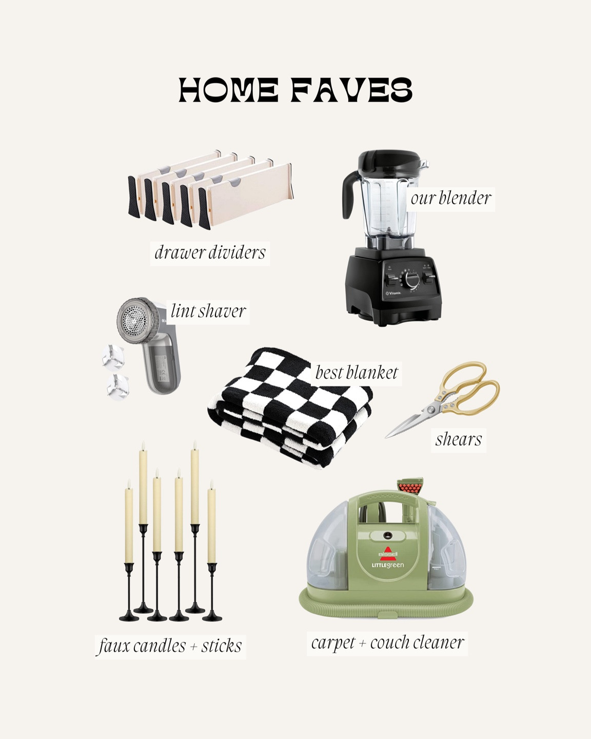 Amazon home faves! Bissel carpet and couch cleaner, drawer dividers, blender, flameless candles and candlesticks, fave blanket! 

#LTKunder100 #LTKhome
