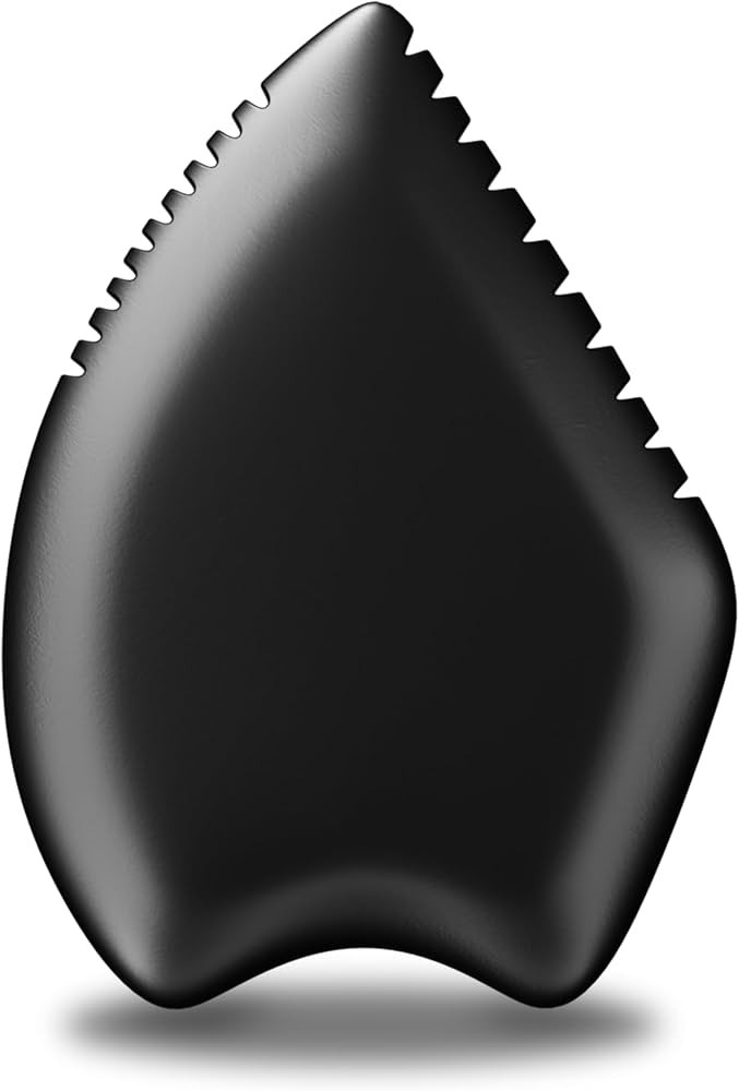 Gua Sha Facial Tool: Black Jade Stone Face Gua-Sha Tools, Natural Bian Stones Full Body Massage T... | Amazon (US)