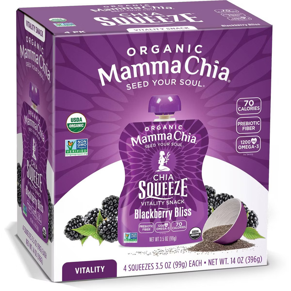 Mamma Chia Blackberry Bliss Chia Squeeze - 3.5oz/4ct | Target