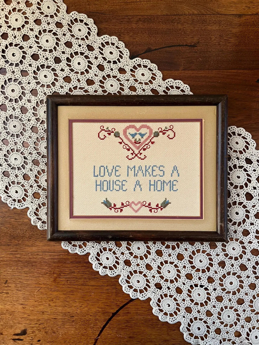 Vintage Love Makes A House A Home Framed Needlepoint | Etsy (US)