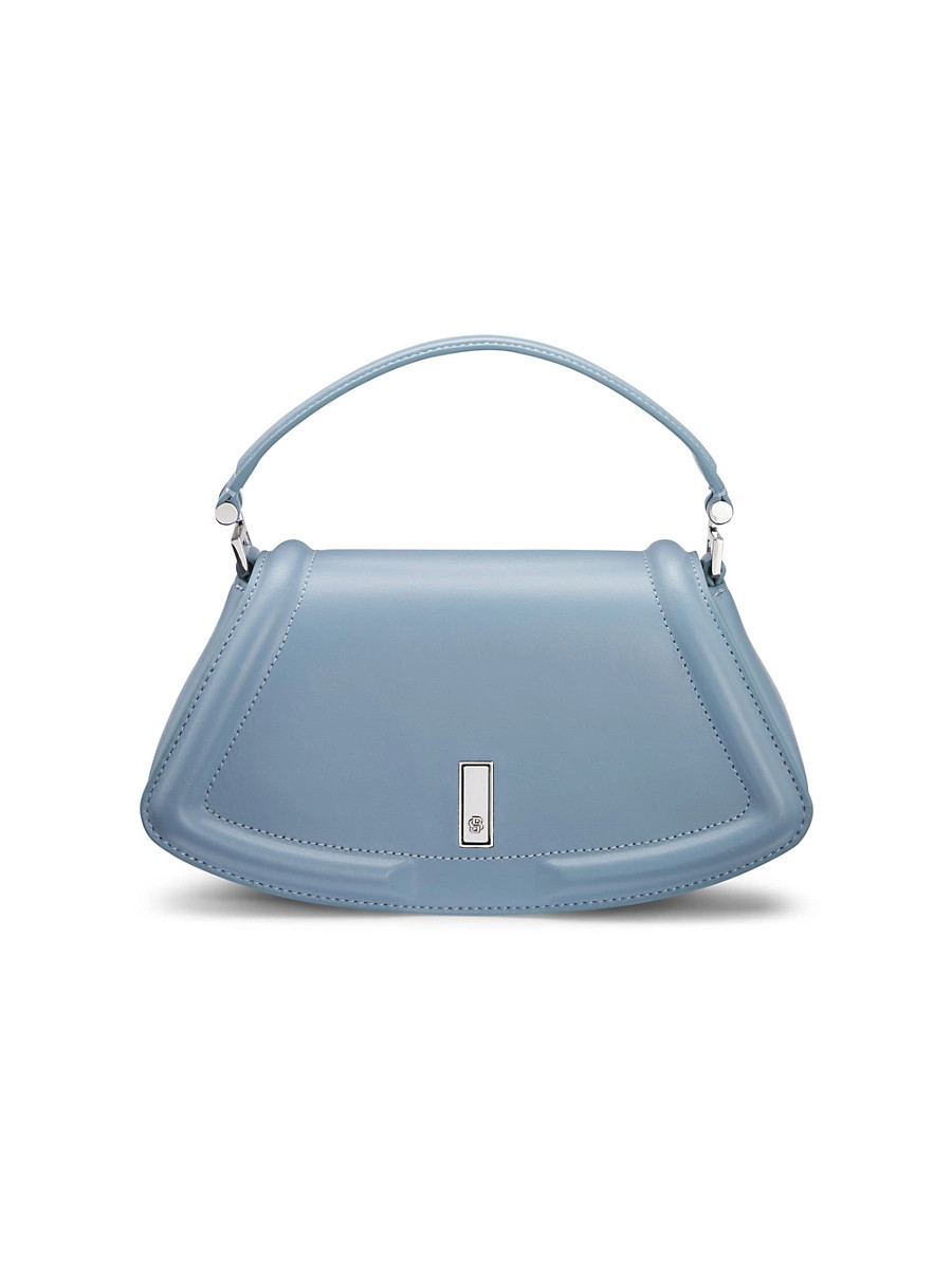 Women's Ariell Leather Shoulder Bag with Double B Monogram Hardware - Light Blue | Saks Fifth Avenue