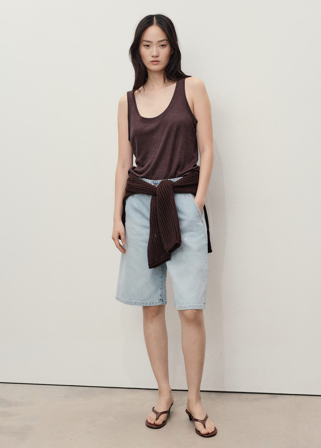 Straight-fit mid-rise denim jorts light blue - Woman - 2 - MANGO | Mango (US/MX/AU)