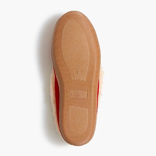 Factory: Suede Faux-shearling Moccasin Slippers For Women | J.Crew Factory