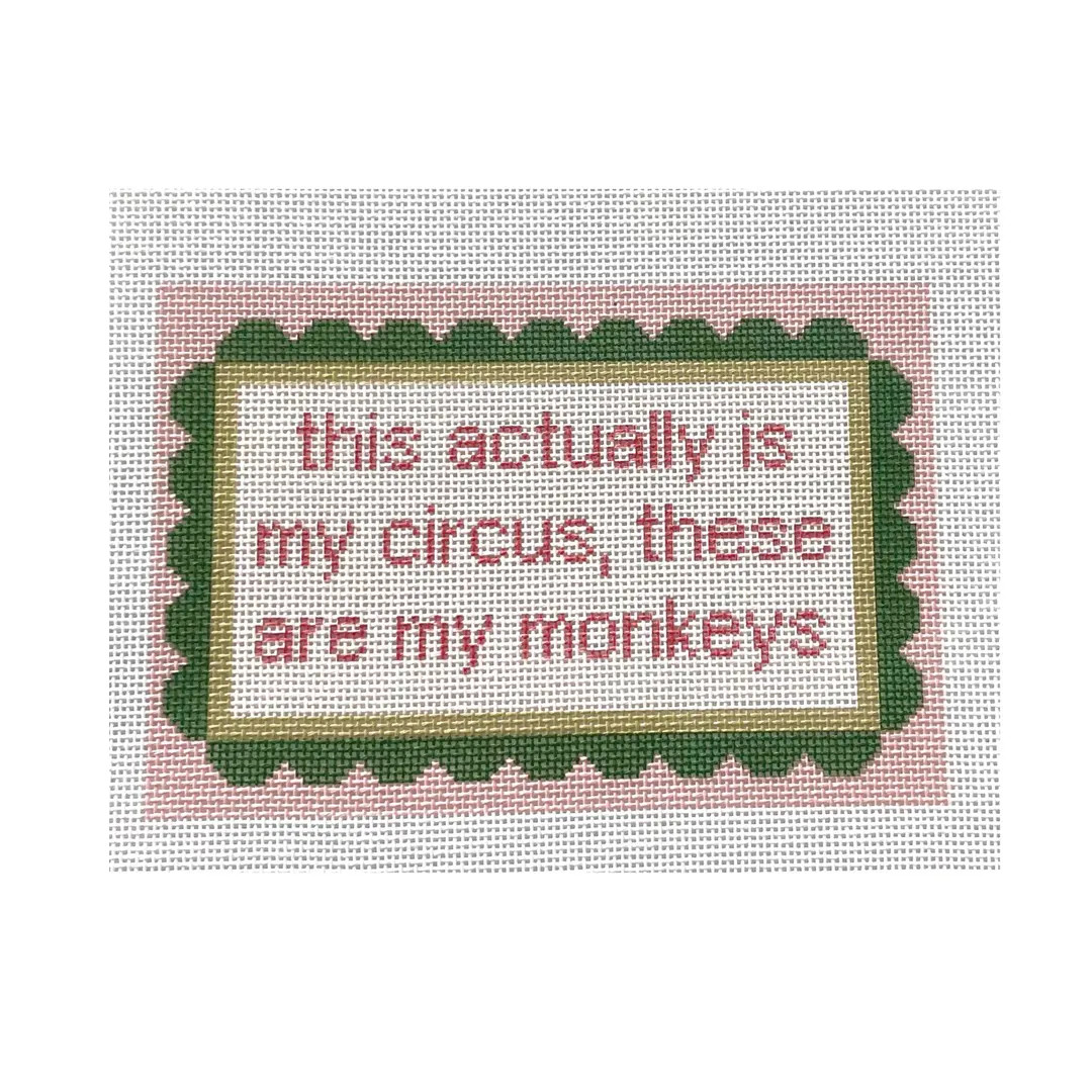 This is My Circus These Are My Monkeys - Printed Needlepoint Canvas - Etsy | Etsy (US)