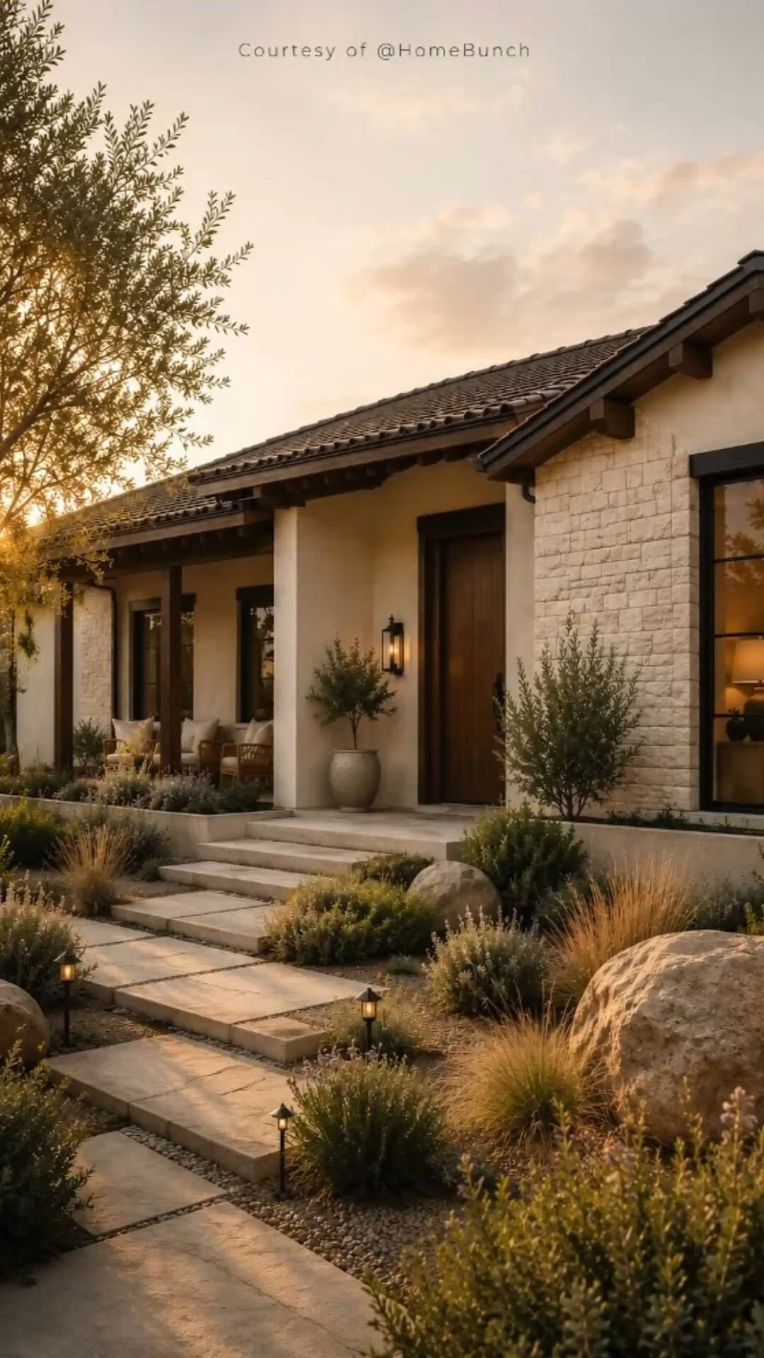 If this Modern Mediterranean home speaks to you, you'll love this timeless palette:

🤍 Benjamin Moore White Dove OC-17
🖤 Sherwin-Williams Iron Ore SW 7069
🌿 Medium Walnut front door
🪨 Warm limestone veneer
🌾 Organic landscaping with olive trees and drought-friendly grasses

I'm also sharing my favorite 4th of July Sale Picks on HomeBunch.com—beautiful pieces to help you create this warm, timeless look in your own home.

Save this post for future inspiration and visit HomeBunch.com to shop my favorite sale finds. 🤍

#ltkhome #ltkstyle #homedecor #modernmediterranean #organicmodern #neutralhome #exteriordesign #curbappeal #luxuryhomes #homebunch #interiordesign #homeinspiration

#LTKsummer #LTKhome #LTKtravel