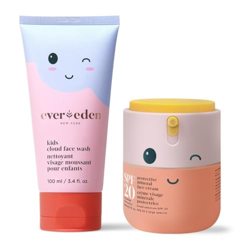 Kids Happy Morning DUO: Clean & Vegan Skin Care for Kids Bundle | Kids Skin Care Cloud Face Wash + SPF 20 Mineral Face Cream | Non-Toxic | Non-Comedogenic | Fun | Easy-to-Use Skincare for Kids | Amazon (US)