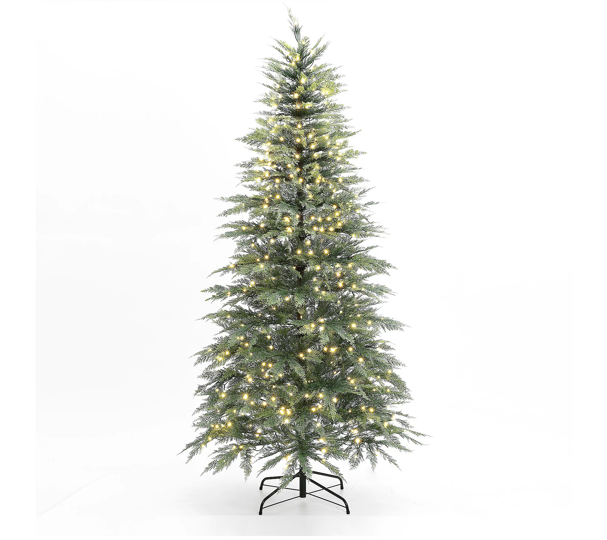 LuxenHome 7Ft Pre-Lit Green Cypress Artificial ree | QVC