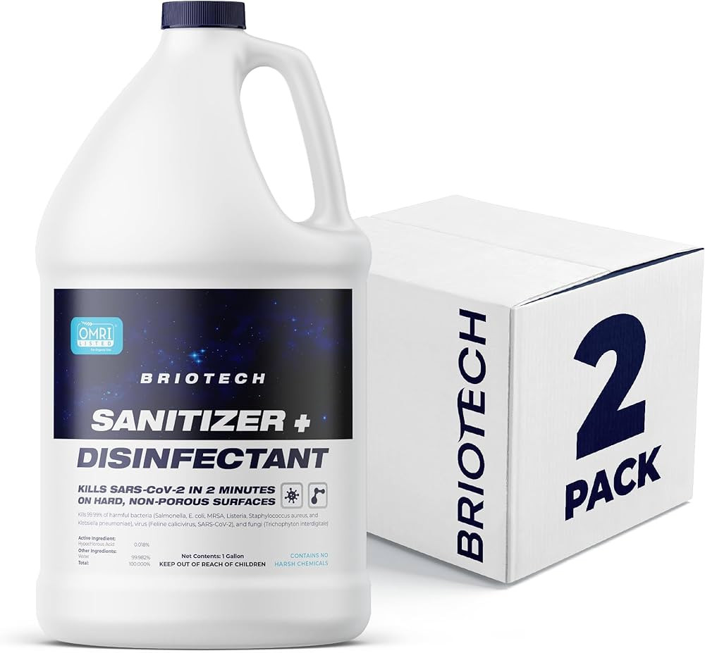 BRIOTECH Sanitizer Disinfectant Hypochlorous Spray, Kills 99.99% of Viruses & Bacteria, Eliminate... | Amazon (US)