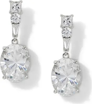 Nadri Delphine Oval Cubic Zirconia Drop Earrings | Nordstrom | Nordstrom