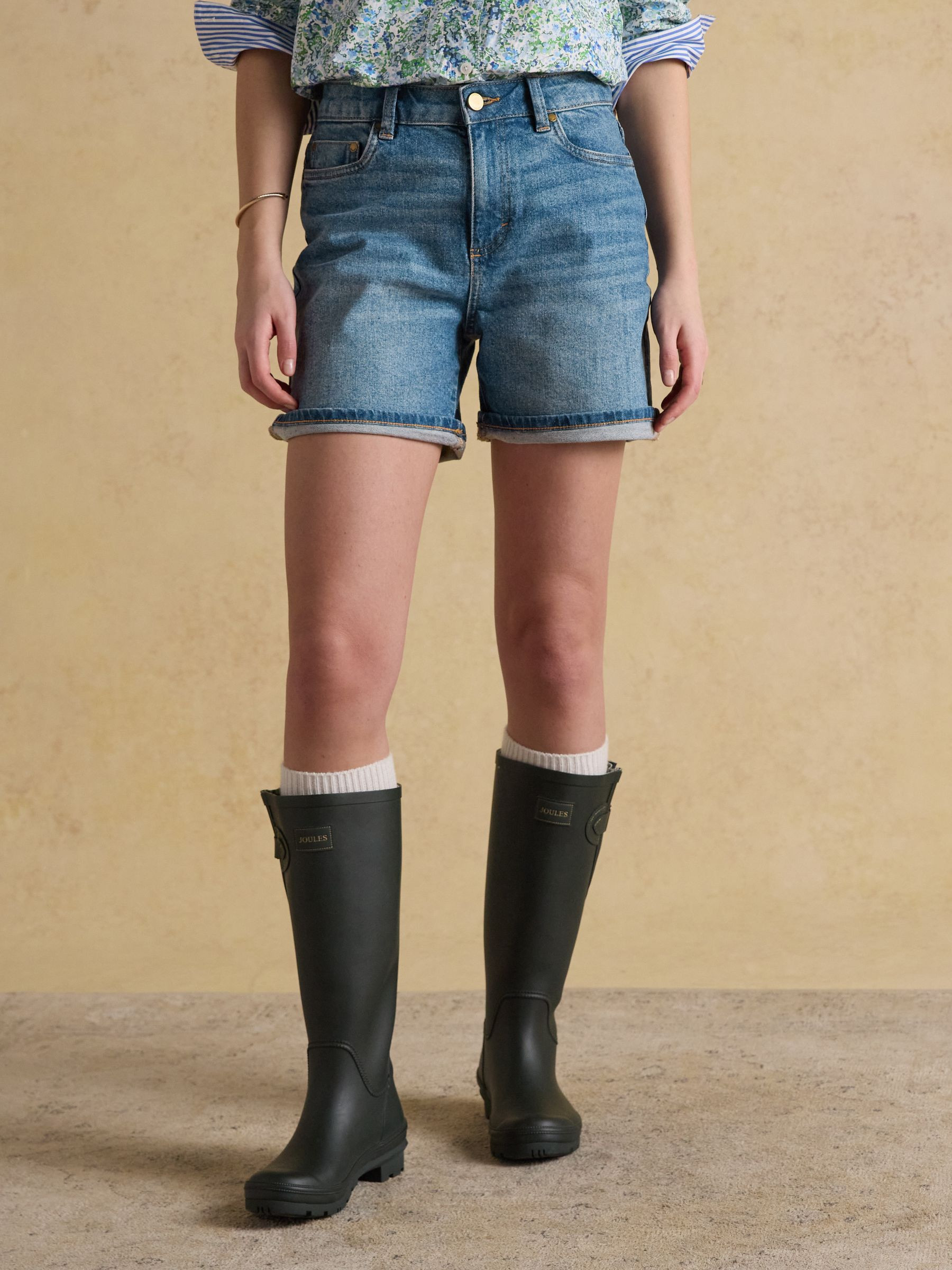 Mid Indigo Blue Denim Shorts | Joules | Joules