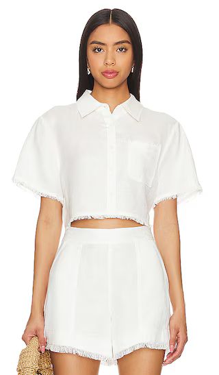 Solange Cropped Shirt in White | Revolve Clothing (Global)