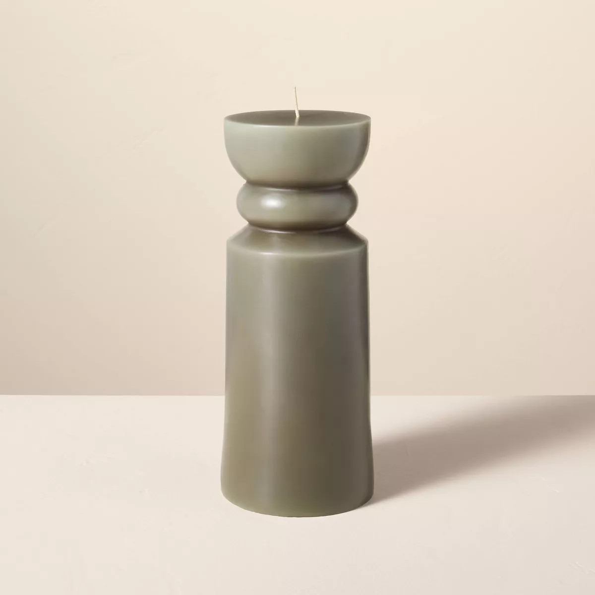 Spindle Sculpted Candle Green - Hearth & Hand™ with Magnolia | Target